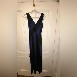 Diane Von Furstenberg black/midnight bias floor length dress